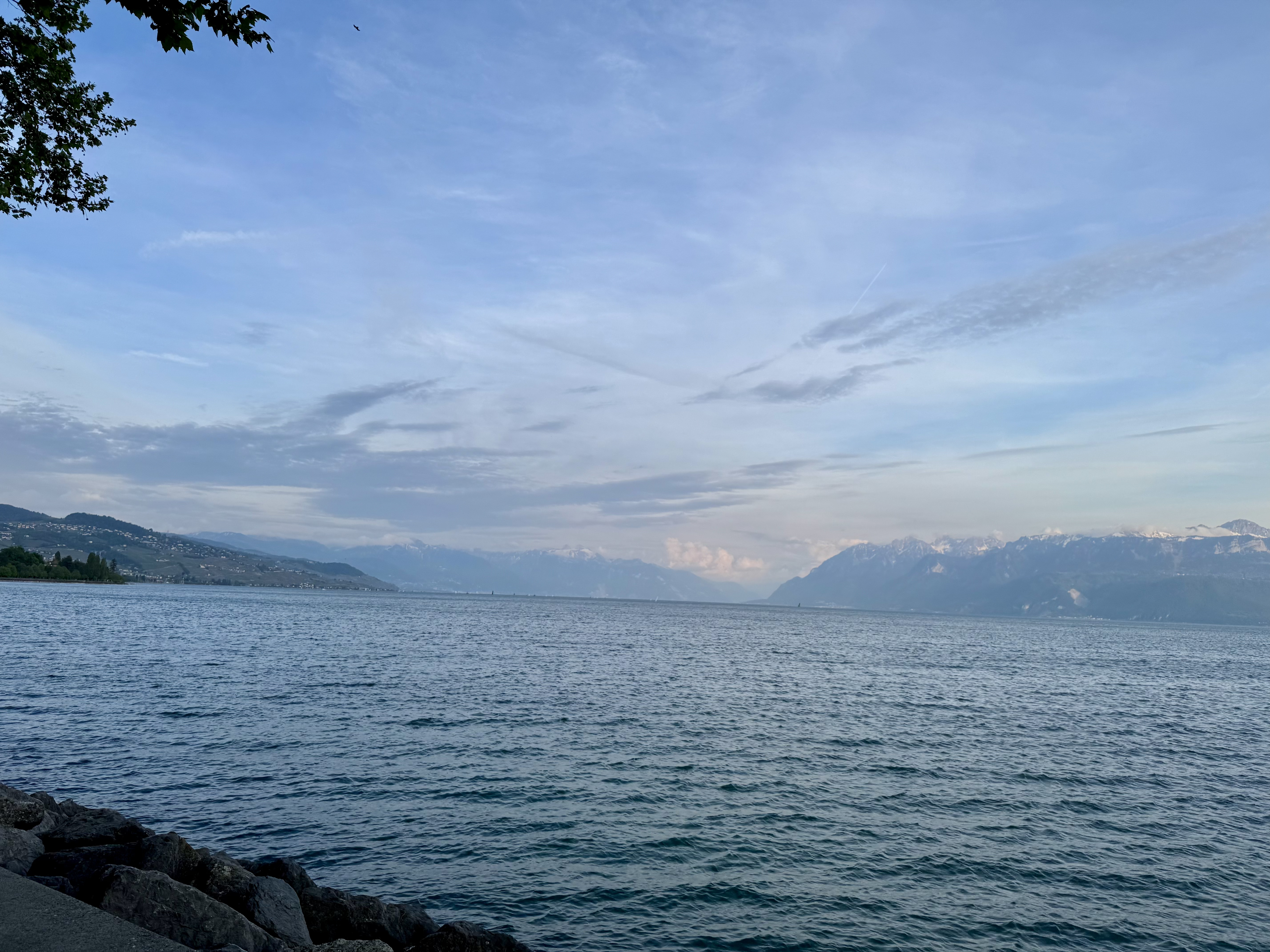 Harbor on Lake Geneva at sunset